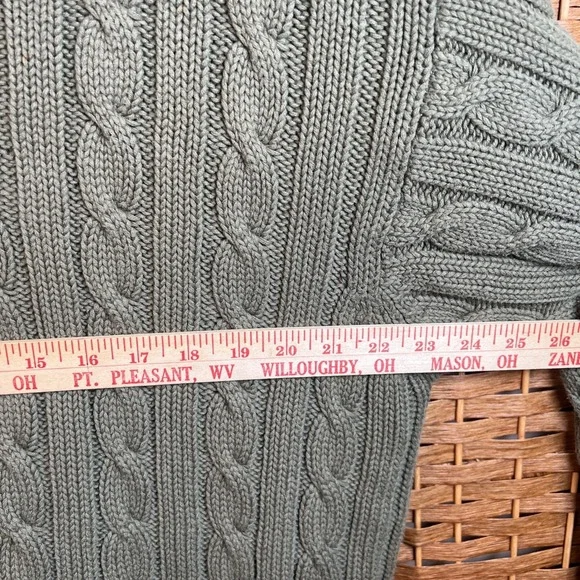 VTG GAP Cable Knit Tennis Sweater V-Neck Pullover Collegiate Mens L 90s Preppy - Picture 7 of 9